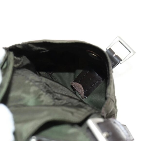 PRADA Backpack Nylon Khaki Silver Auth 157774 main image 6